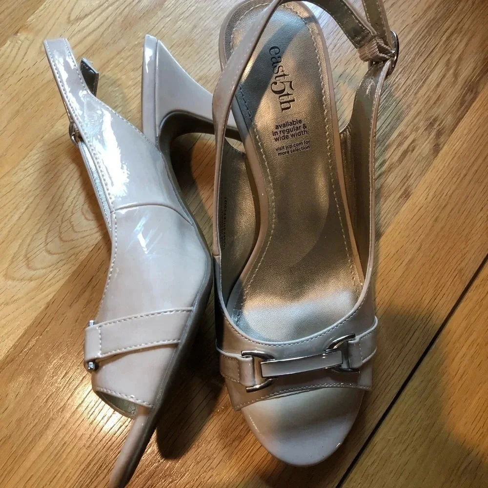 East 5th High Heels Slingbacks Nude Size 7.5